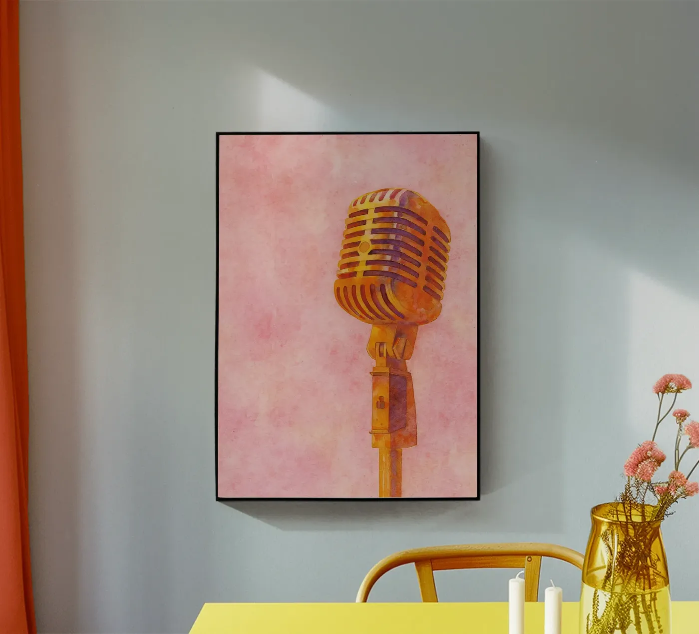 microphone old vintage painting plexiglass da kroocoot