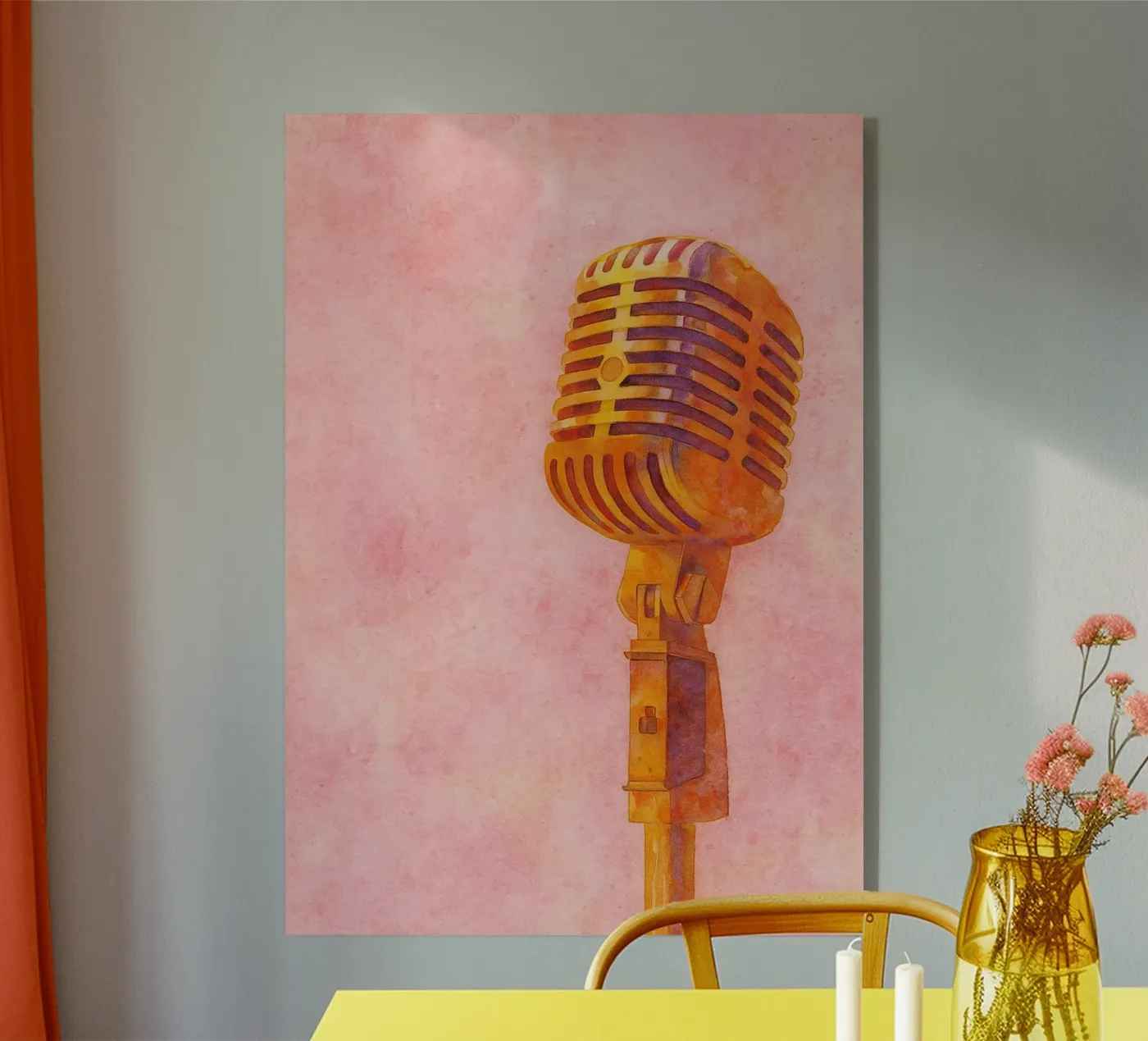 microphone old vintage painting plexiglass da kroocoot