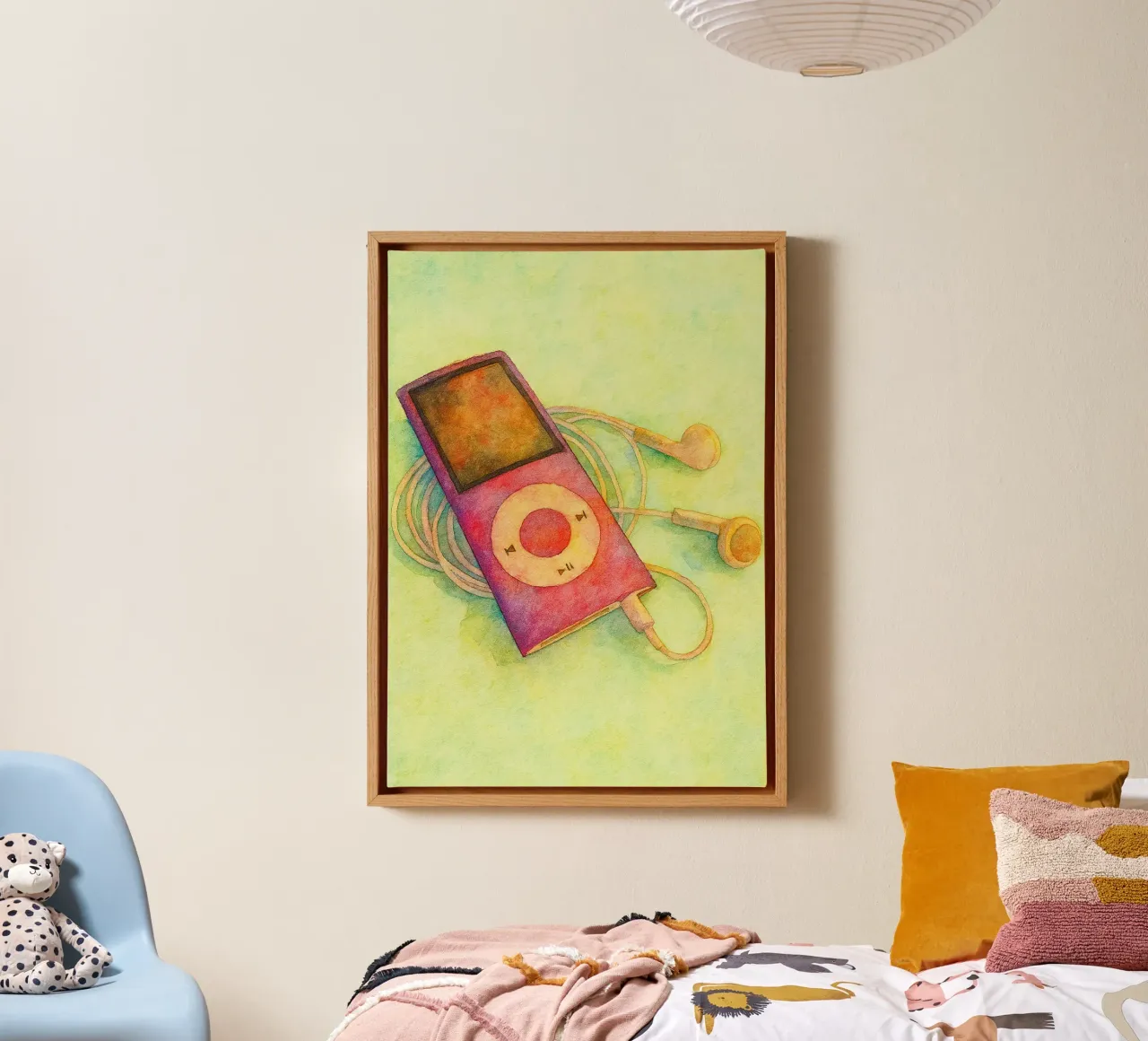 ipod vecchio dipinto vintage tela con Cornice a cassetta da kroocoot