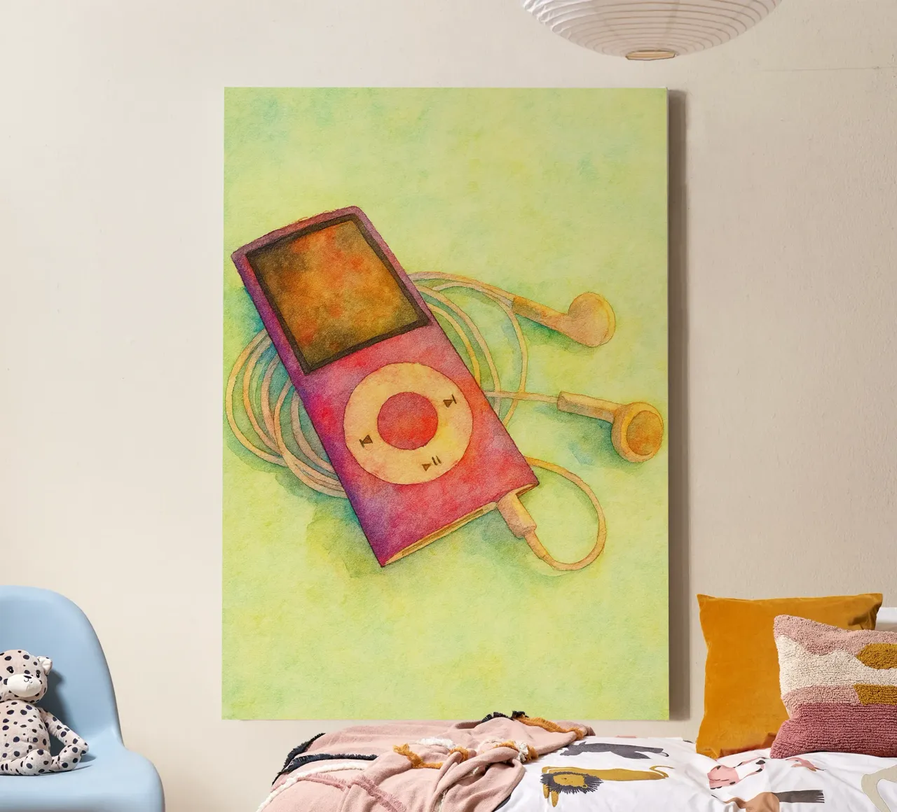 ipod vecchio dipinto vintage tela con Cornice a cassetta da kroocoot