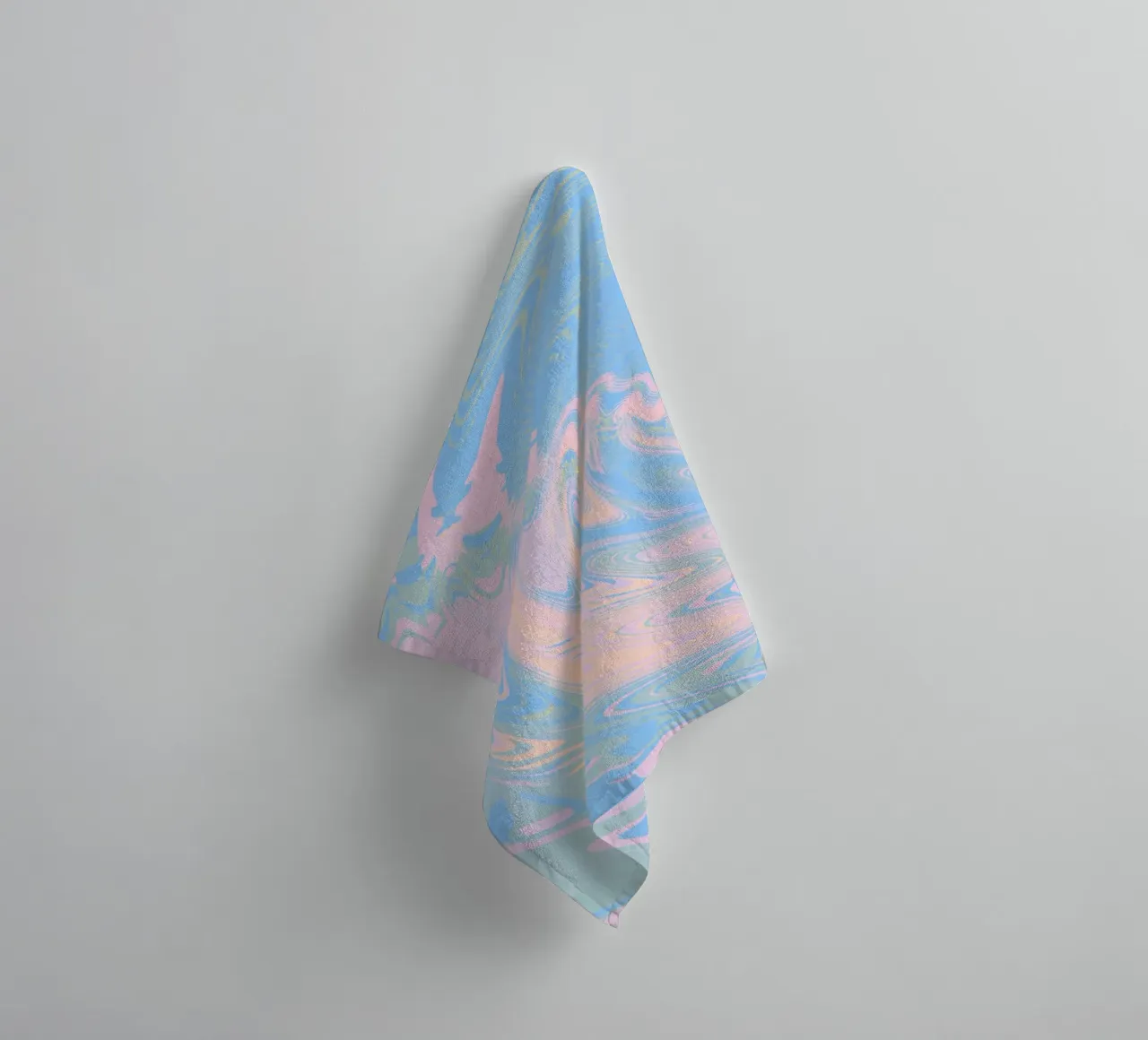 Abstract swirled pattern in blue and pink towel by Something for you