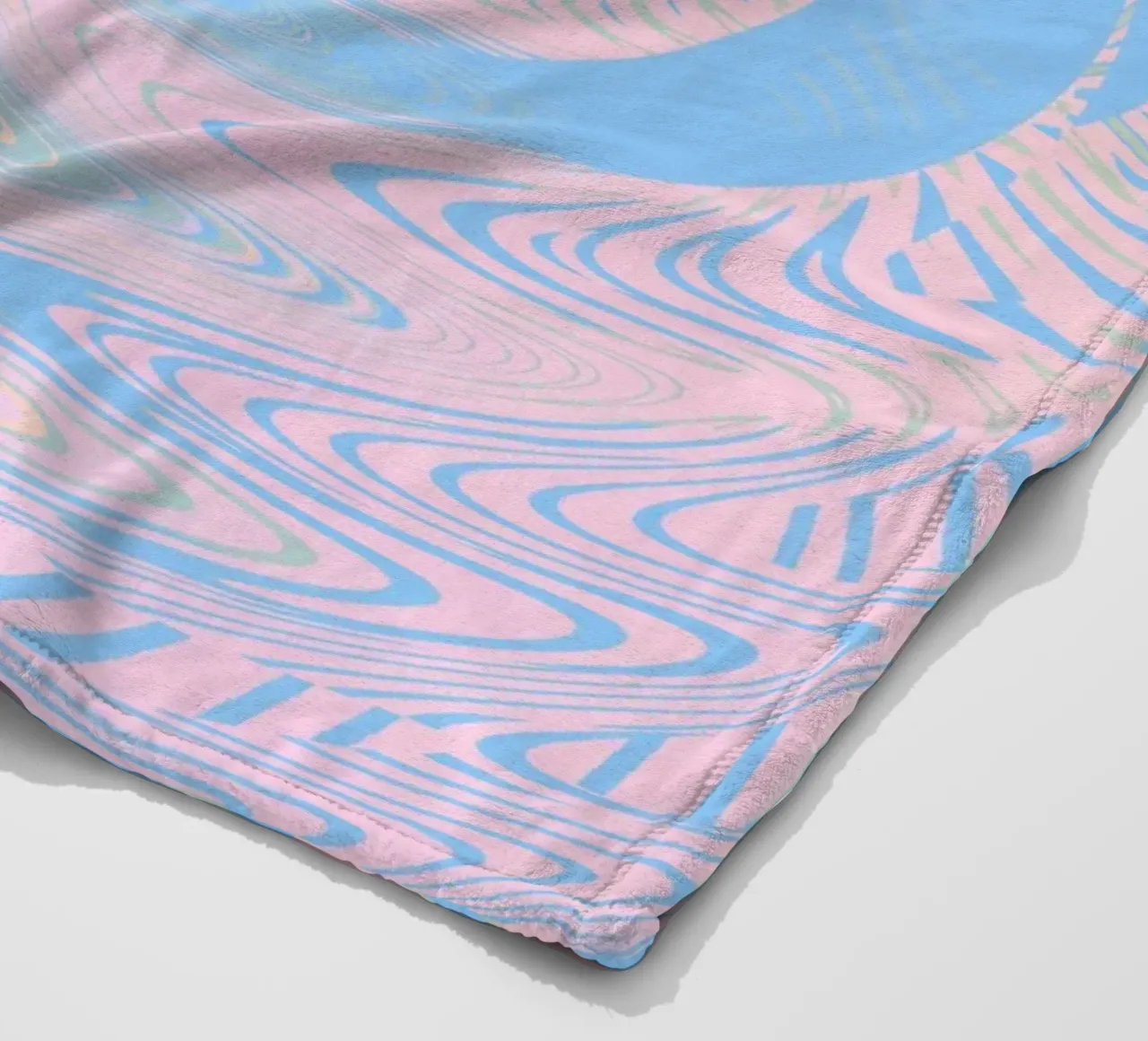 Abstract swirled pattern in blue and pink fleece blanket by Something for you