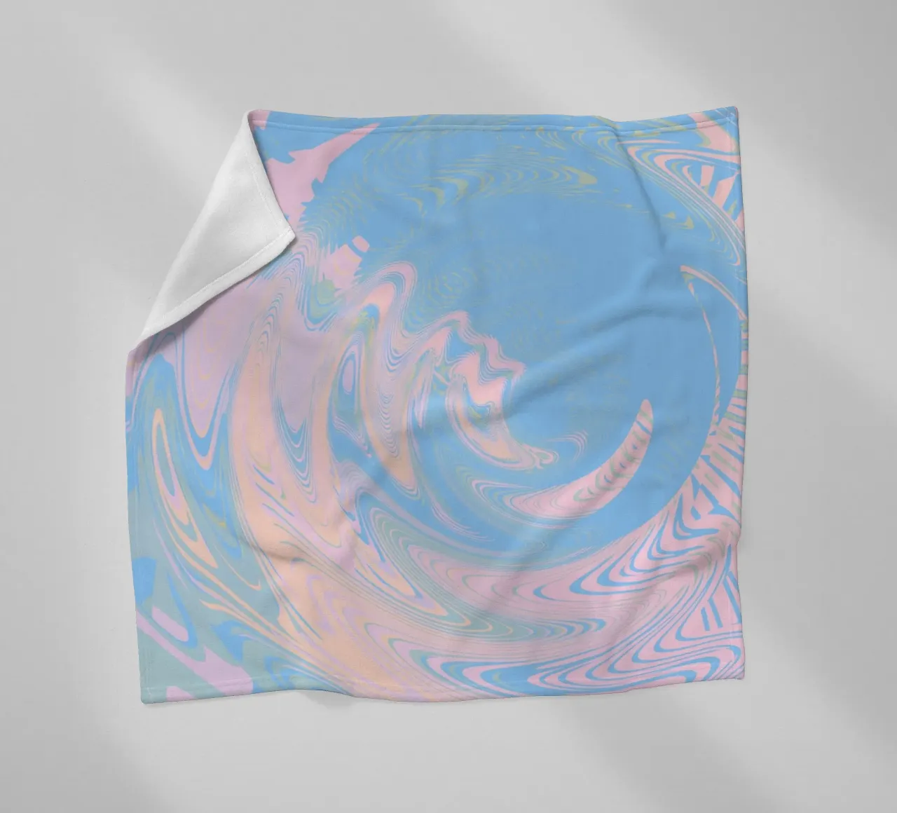 Abstract swirled pattern in blue and pink fleece blanket by Something for you