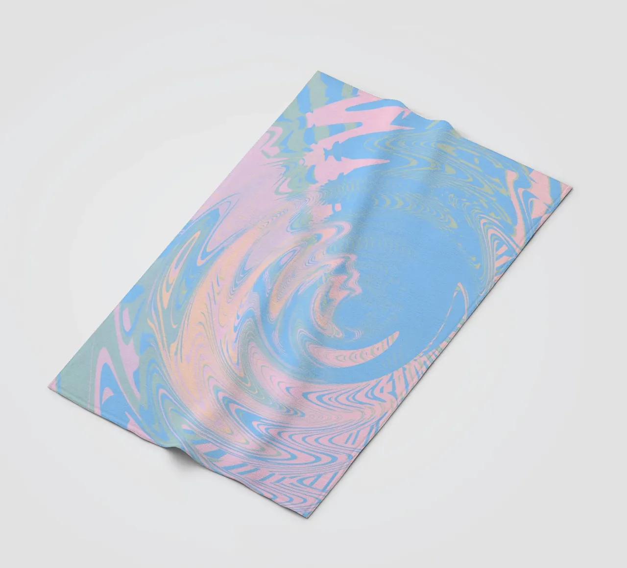 Abstract swirled pattern in blue and pink fleece blanket by Something for you