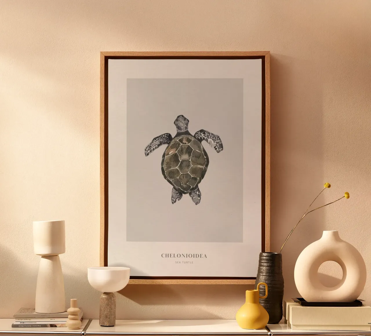 Boho Ocean 2 Sea Turtle tela con Cornice a cassetta da Boho Print Collection