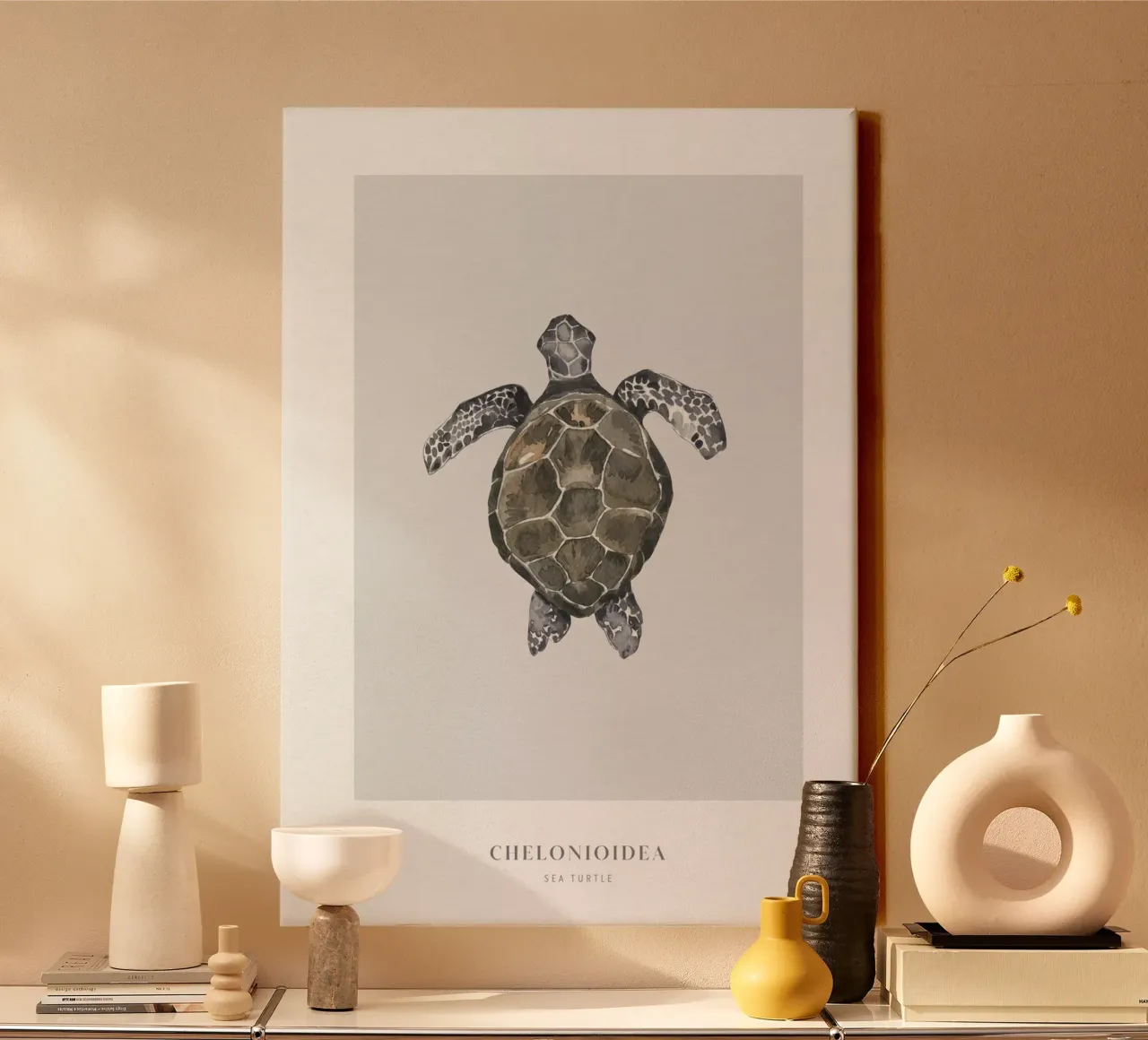 Boho Ocean 2 Sea Turtle tela con Cornice a cassetta da Boho Print Collection