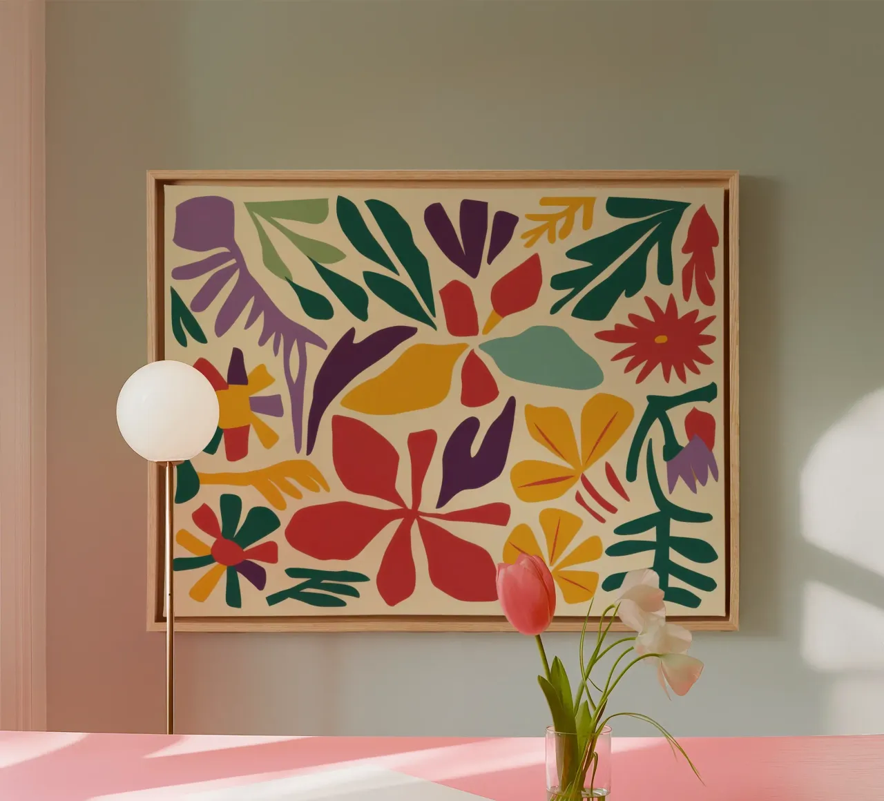 Il giardino popolare di Matisse tela con Cornice a cassetta da Echo Saber