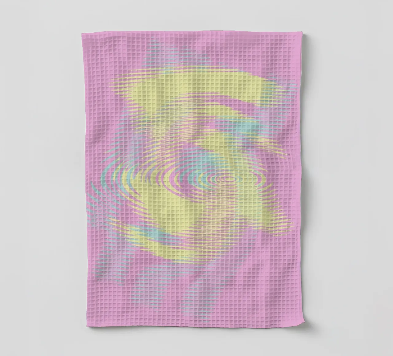 Motif abstrait en bleu, rose et jaune torchon de Something for you