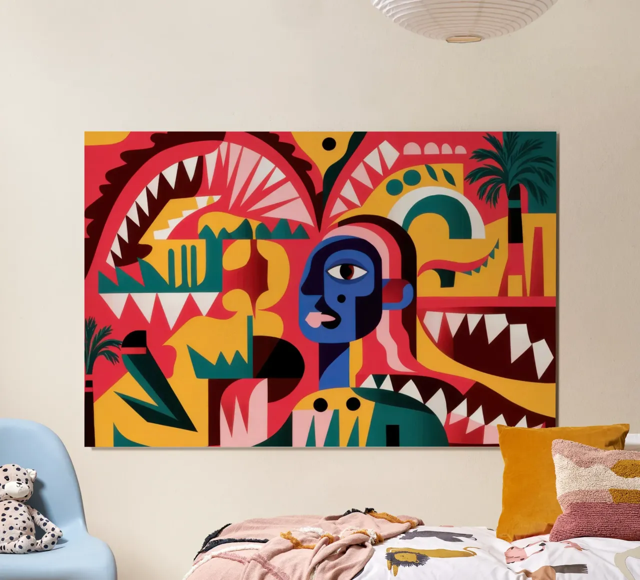 Urlo astratto urbano poster con telaio in legno da Echo Saber