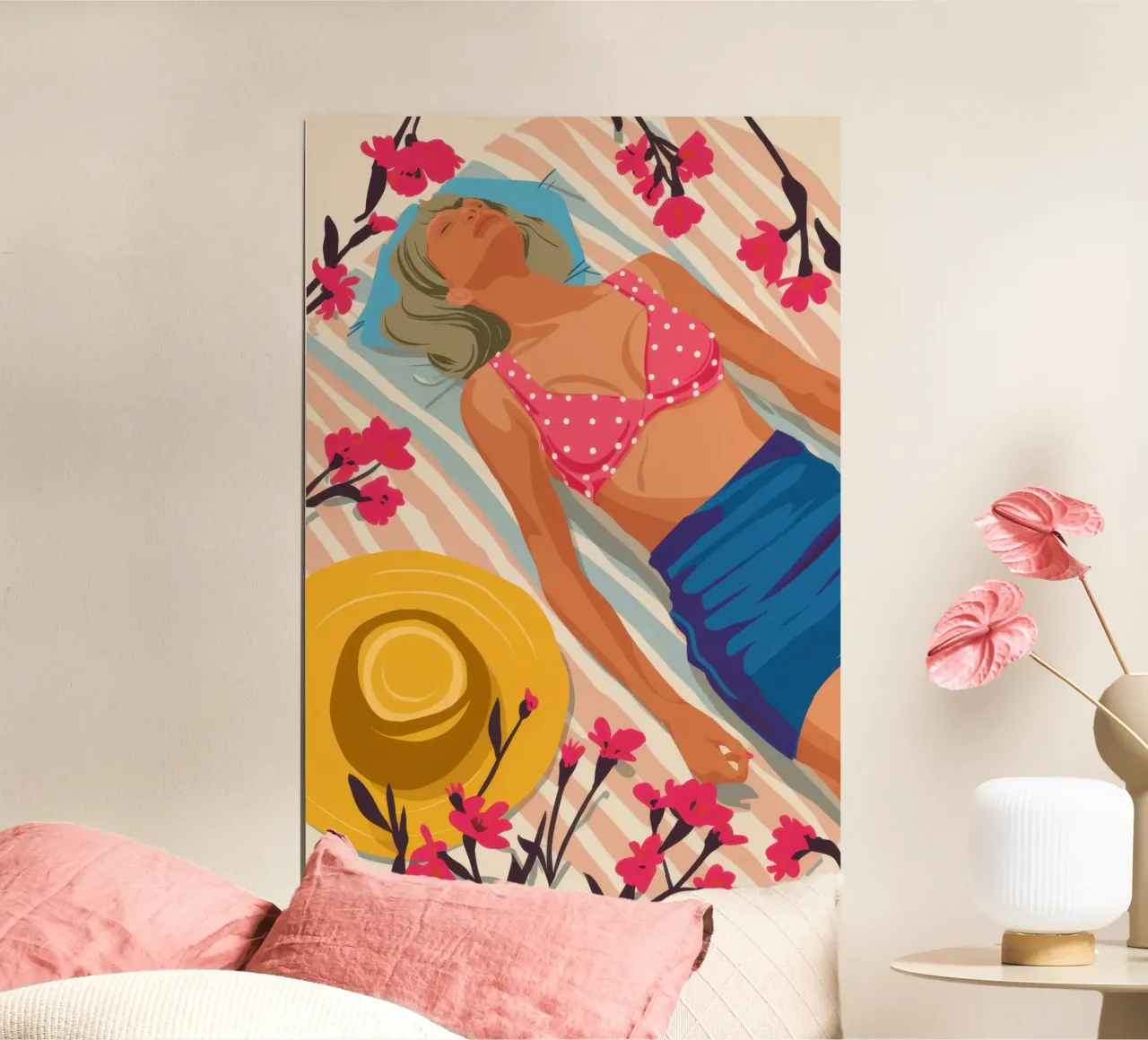 Gouden Uur Zonnebader poster van Echo Saber