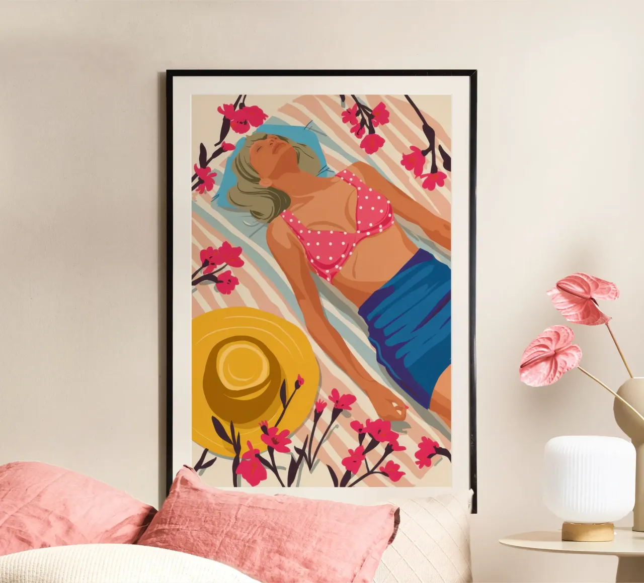 Gouden Uur Zonnebader poster van Echo Saber