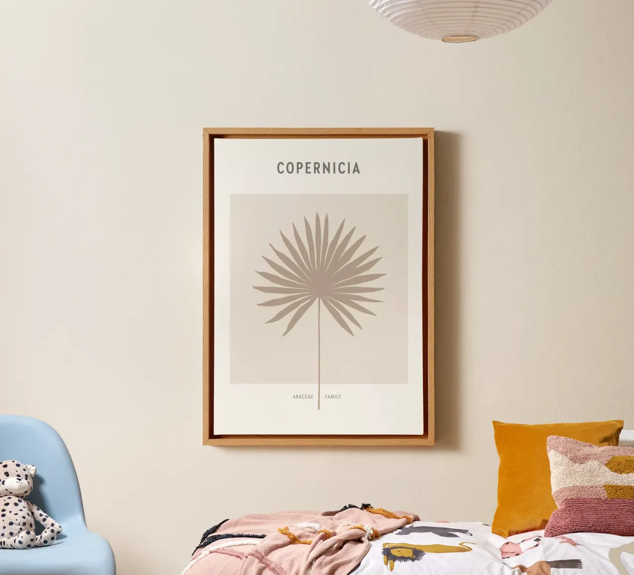 Boho Leaves 1 Copernicia canvas met Baklijst van Boho Print Collection