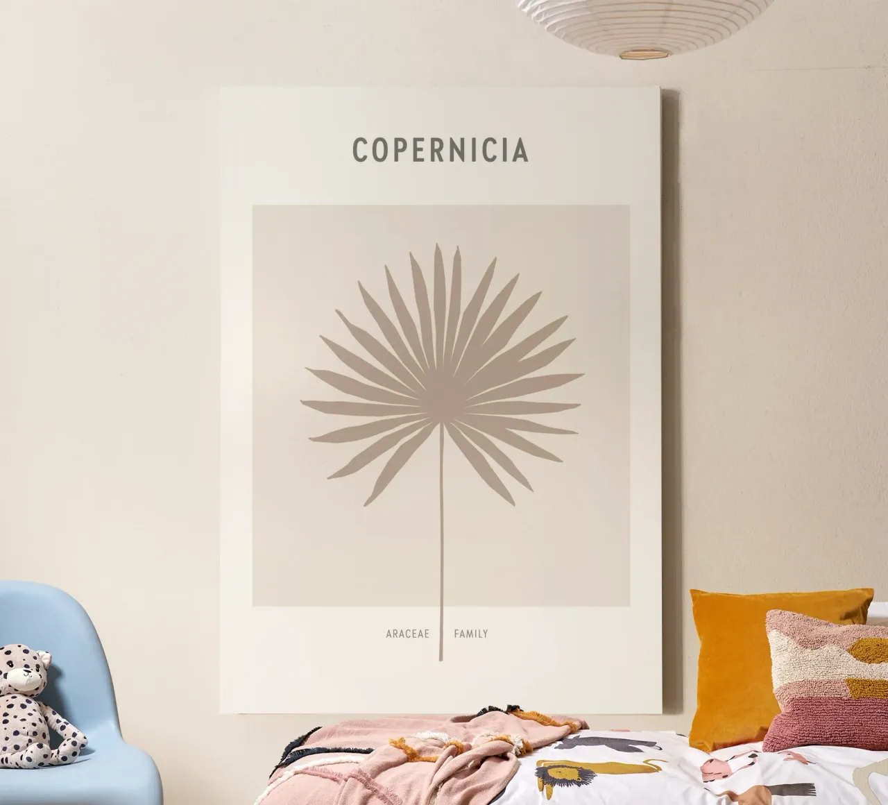 Boho Leaves 1 Copernicia canvas met Baklijst van Boho Print Collection