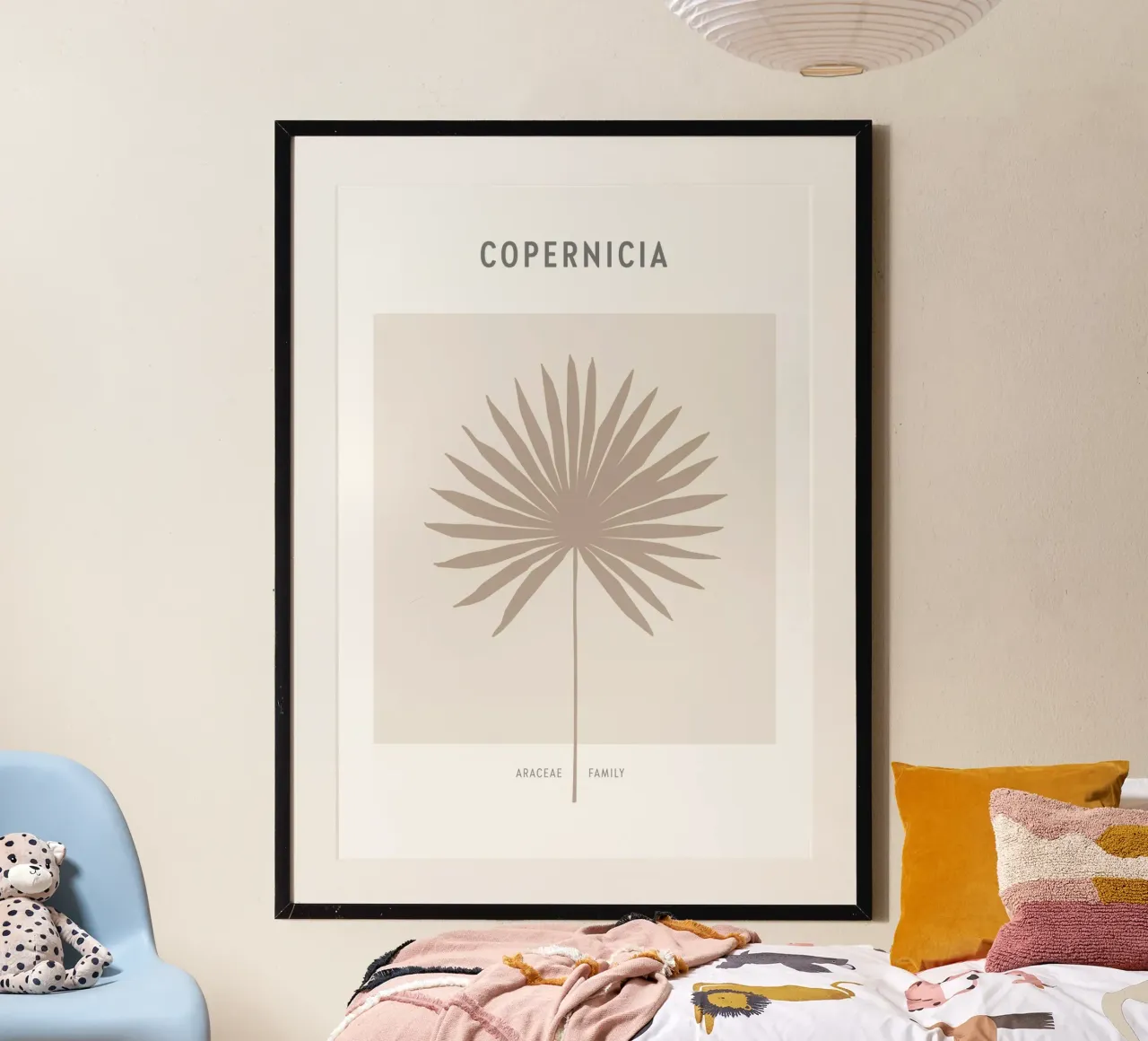 Boho Leaves 1 Copernicia poster con telaio in legno da Boho Print Collection