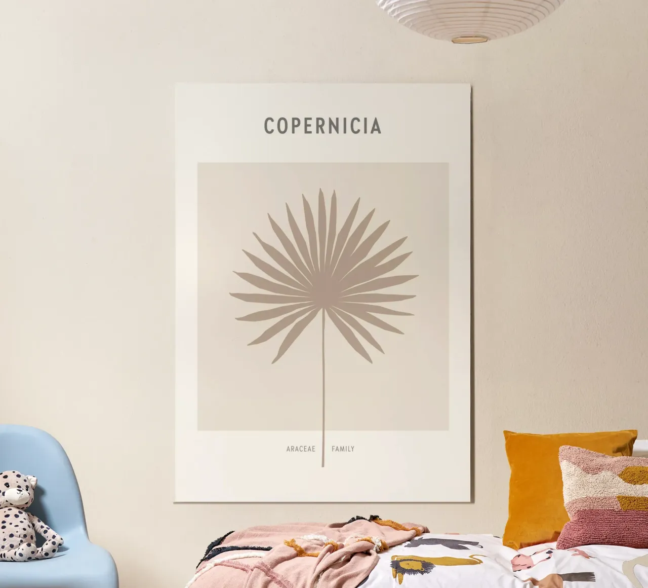Boho Leaves 1 Copernicia poster con telaio in legno da Boho Print Collection