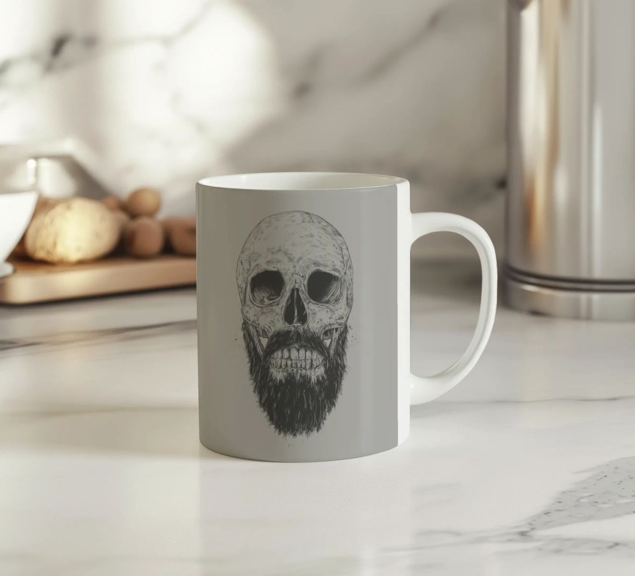 The beard is not dead tazza in ceramica da Balazs Solti