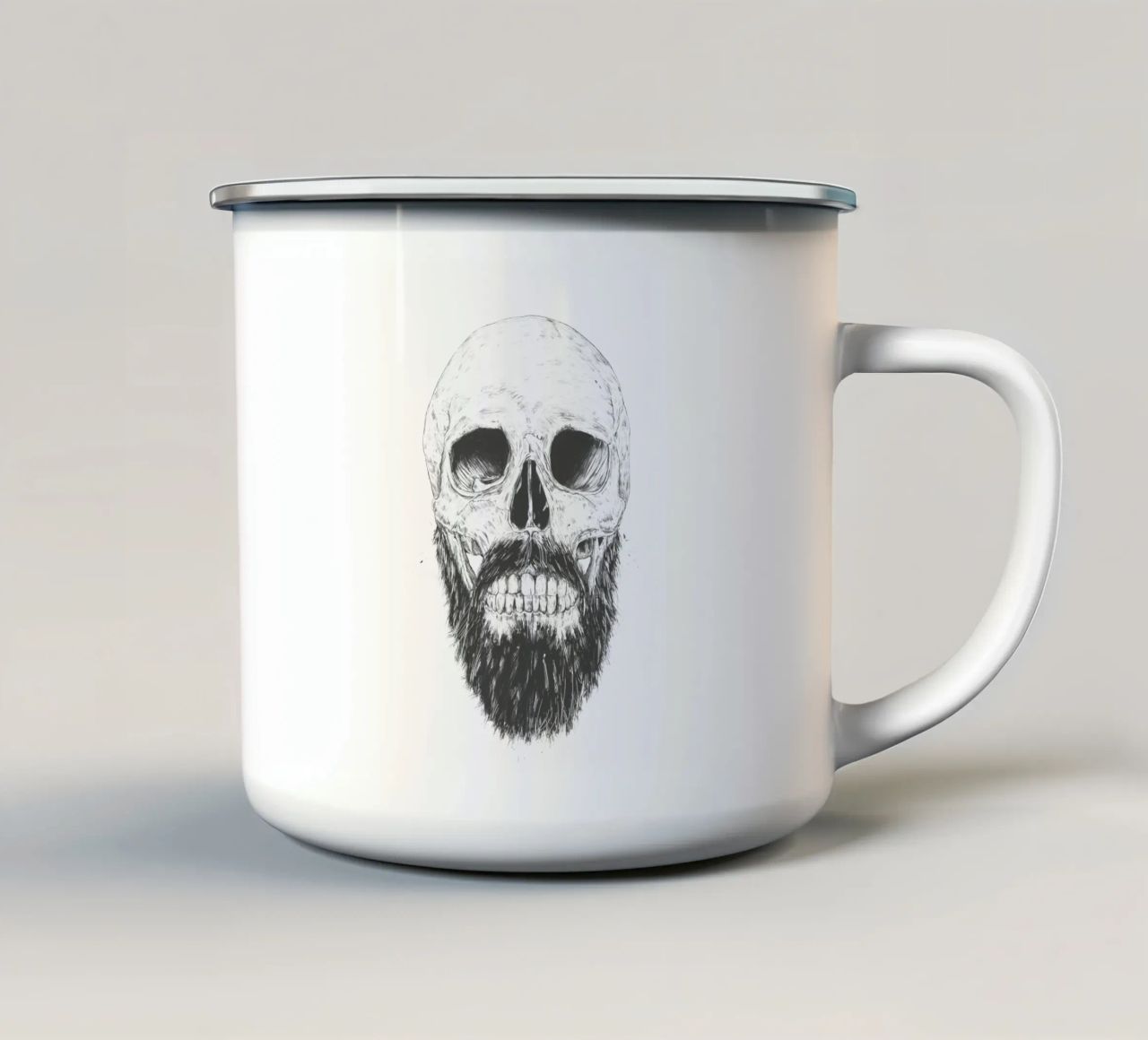 The beard is not dead tazza in smalto da Balazs Solti