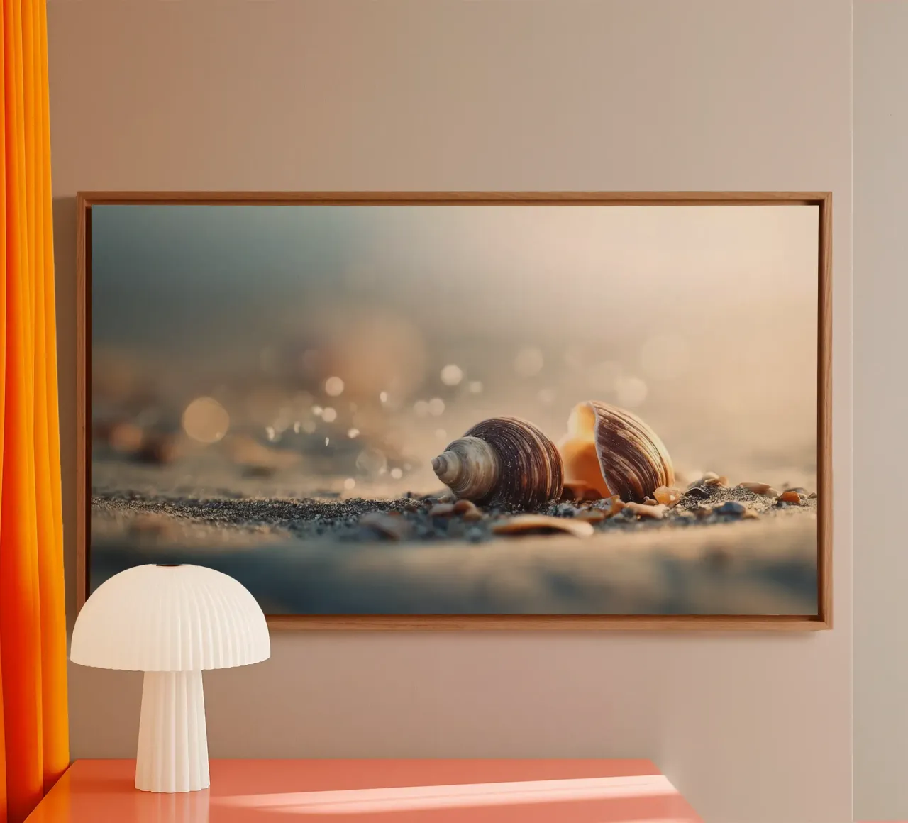 Bokeh Beach No 01 tela con Cornice a cassetta da treechild