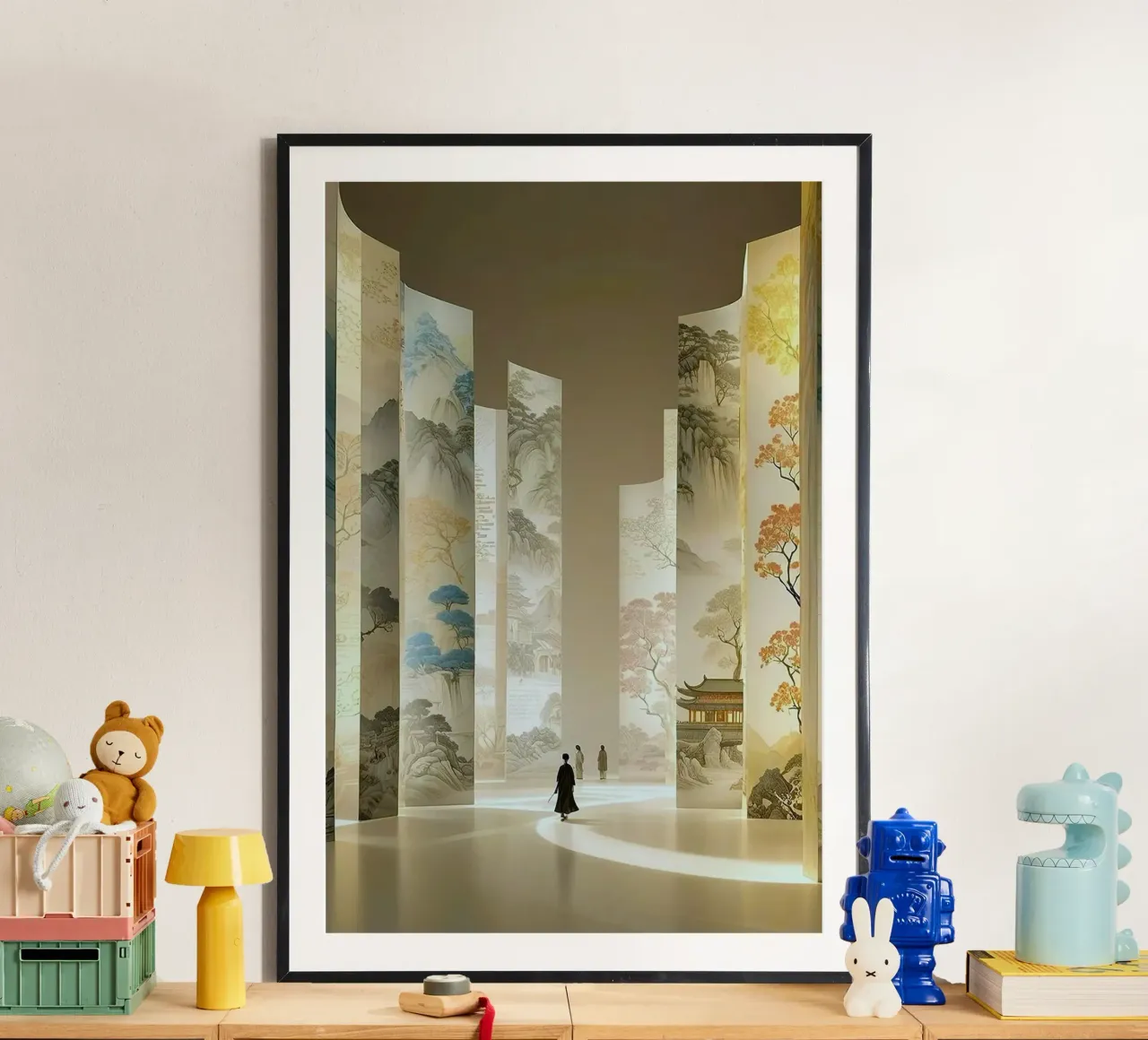hall fairy history poster con telaio in alluminio da panada