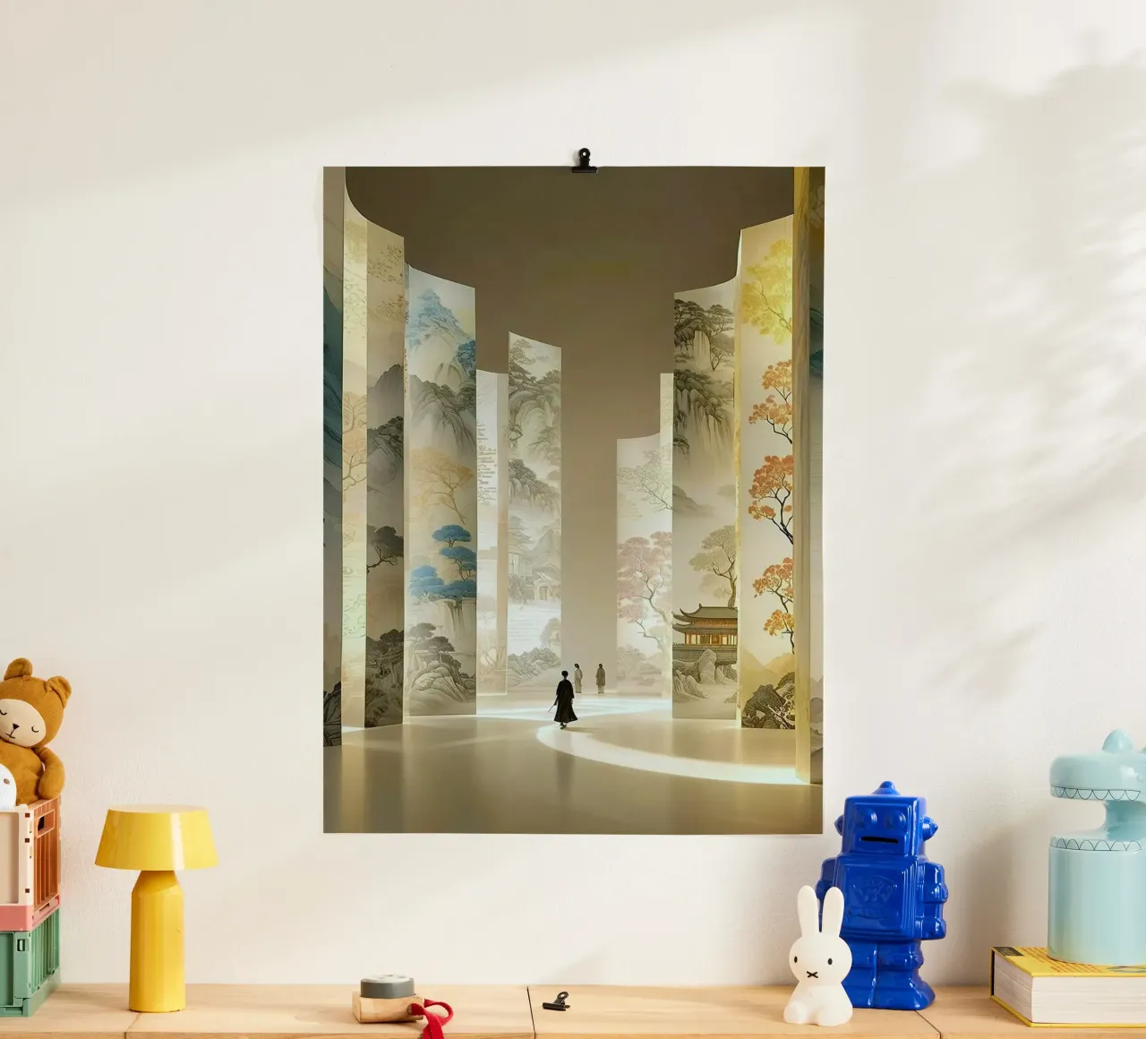 hall fairy history poster con telaio in alluminio da panada