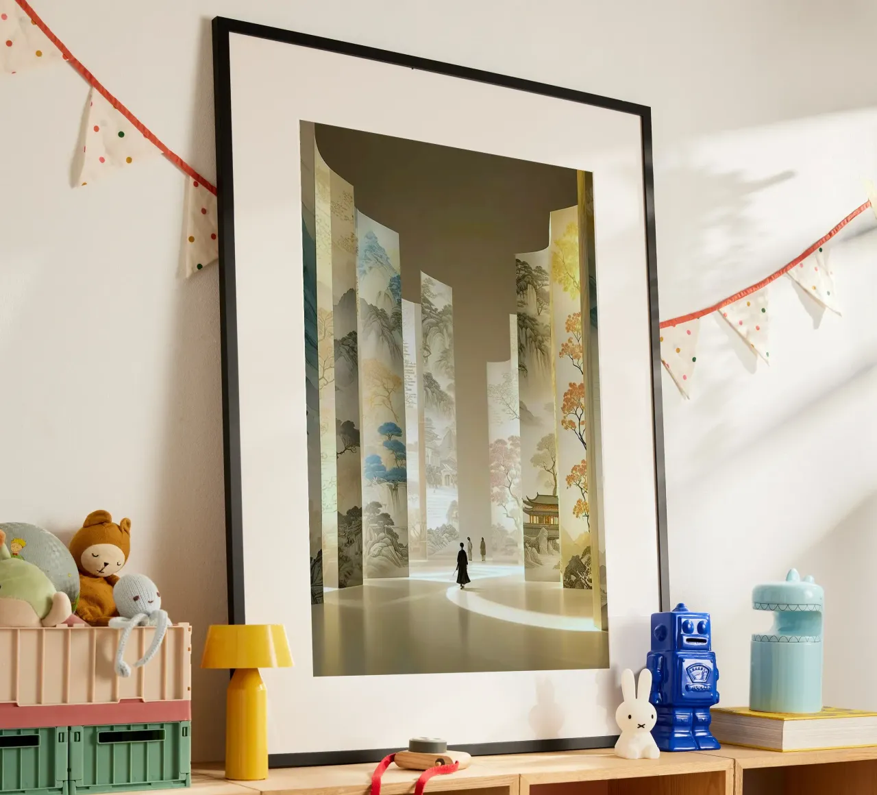 hall fairy history poster con telaio in alluminio da panada