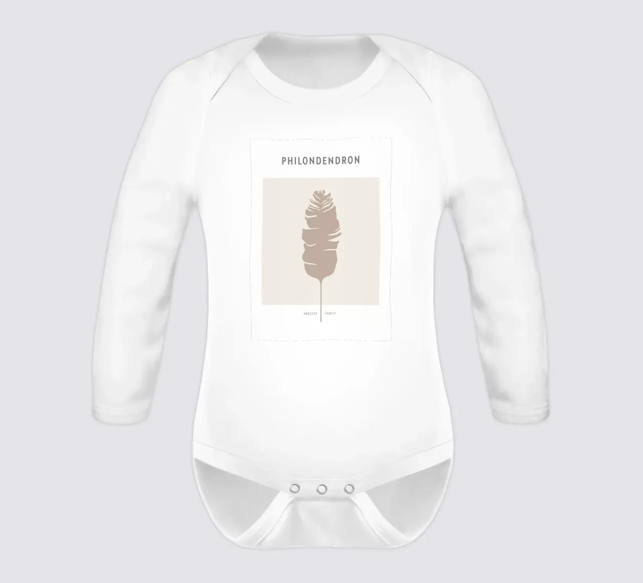 Boho Leaves 1 Philodendron body neonato maniche lunghe da Boho Print Collection