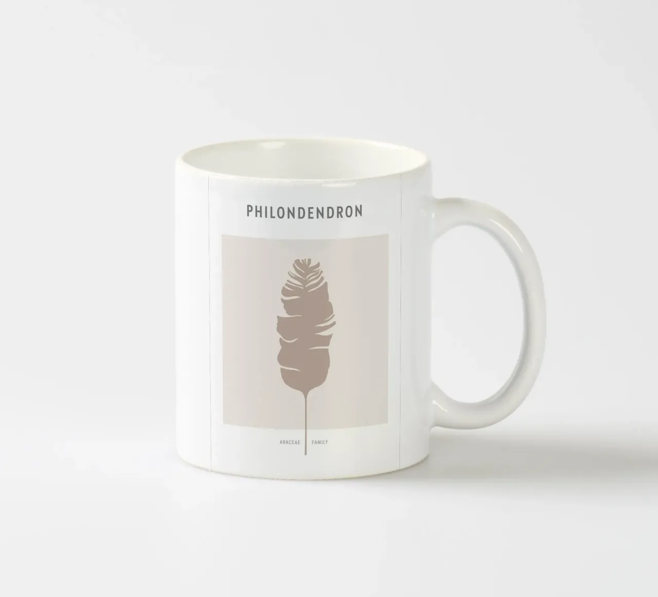 Boho Leaves 1 Philodendron tazza in ceramica da Boho Print Collection