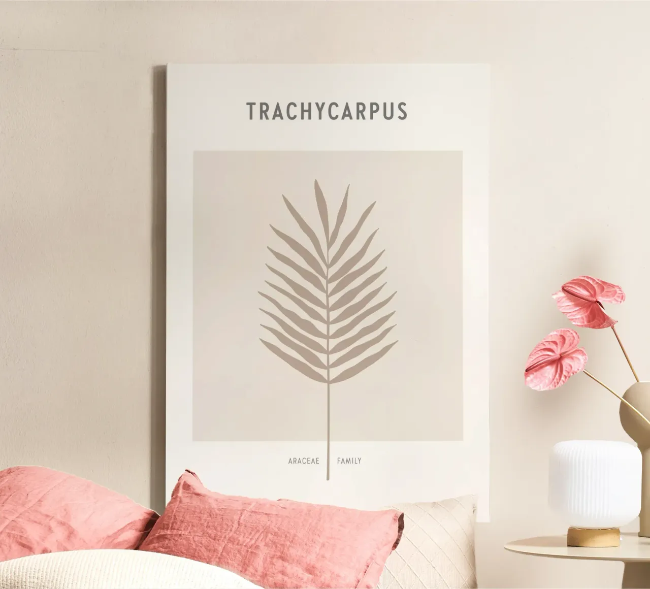 Boho Leaves 1 Trachycarpus Leinwand von Boho Print Collection