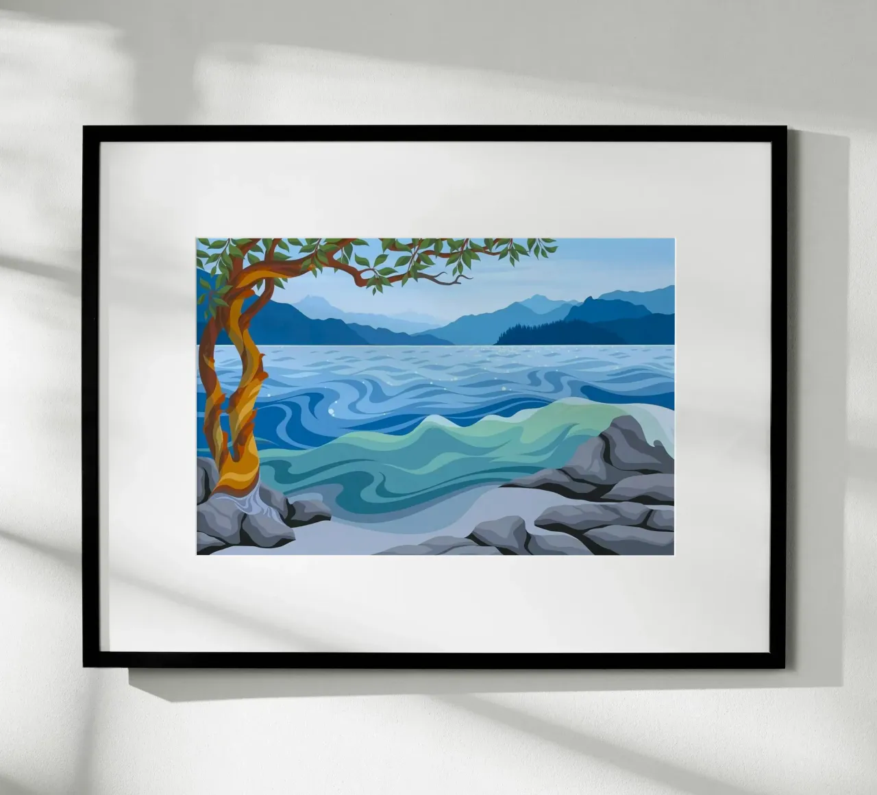 nature lake and rock poster da huminity