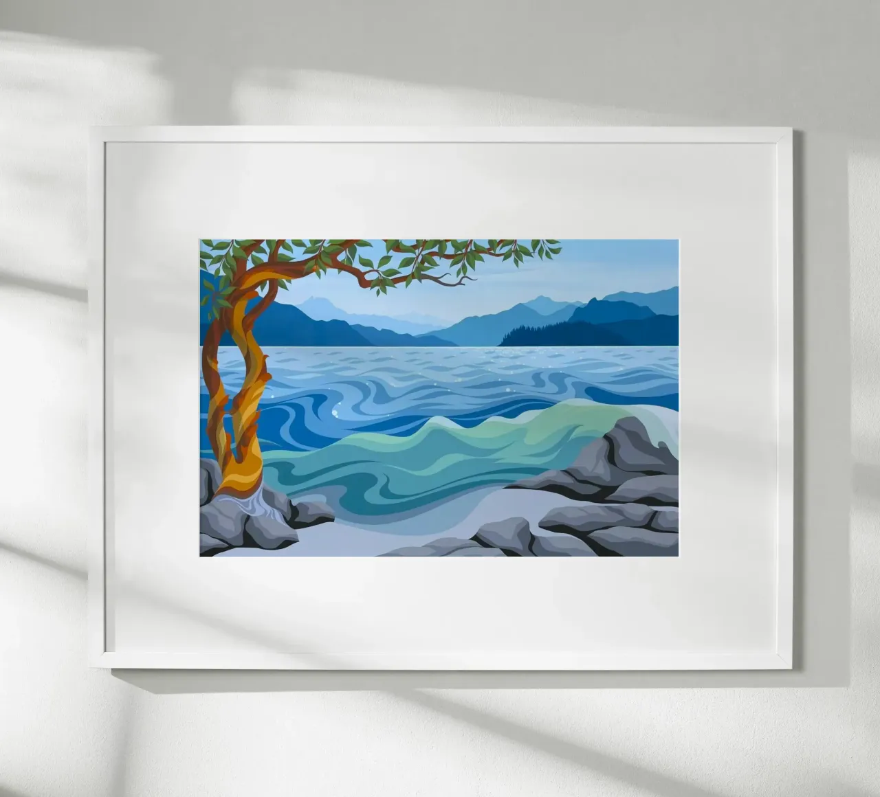 nature lake and rock poster da huminity