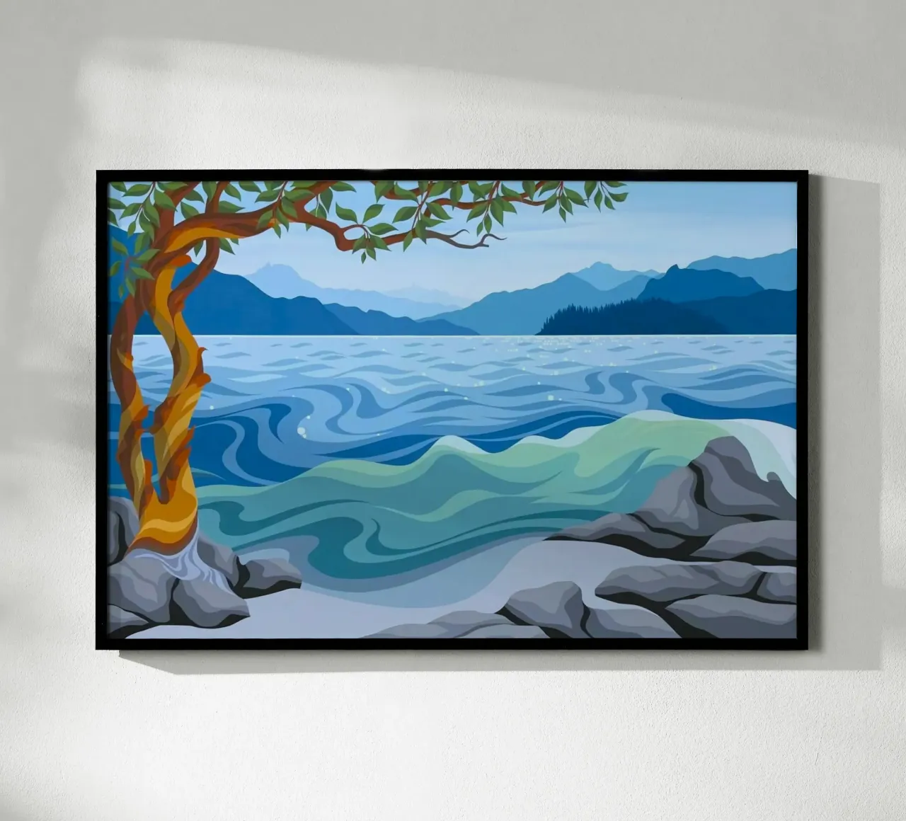 nature lake and rock poster da huminity