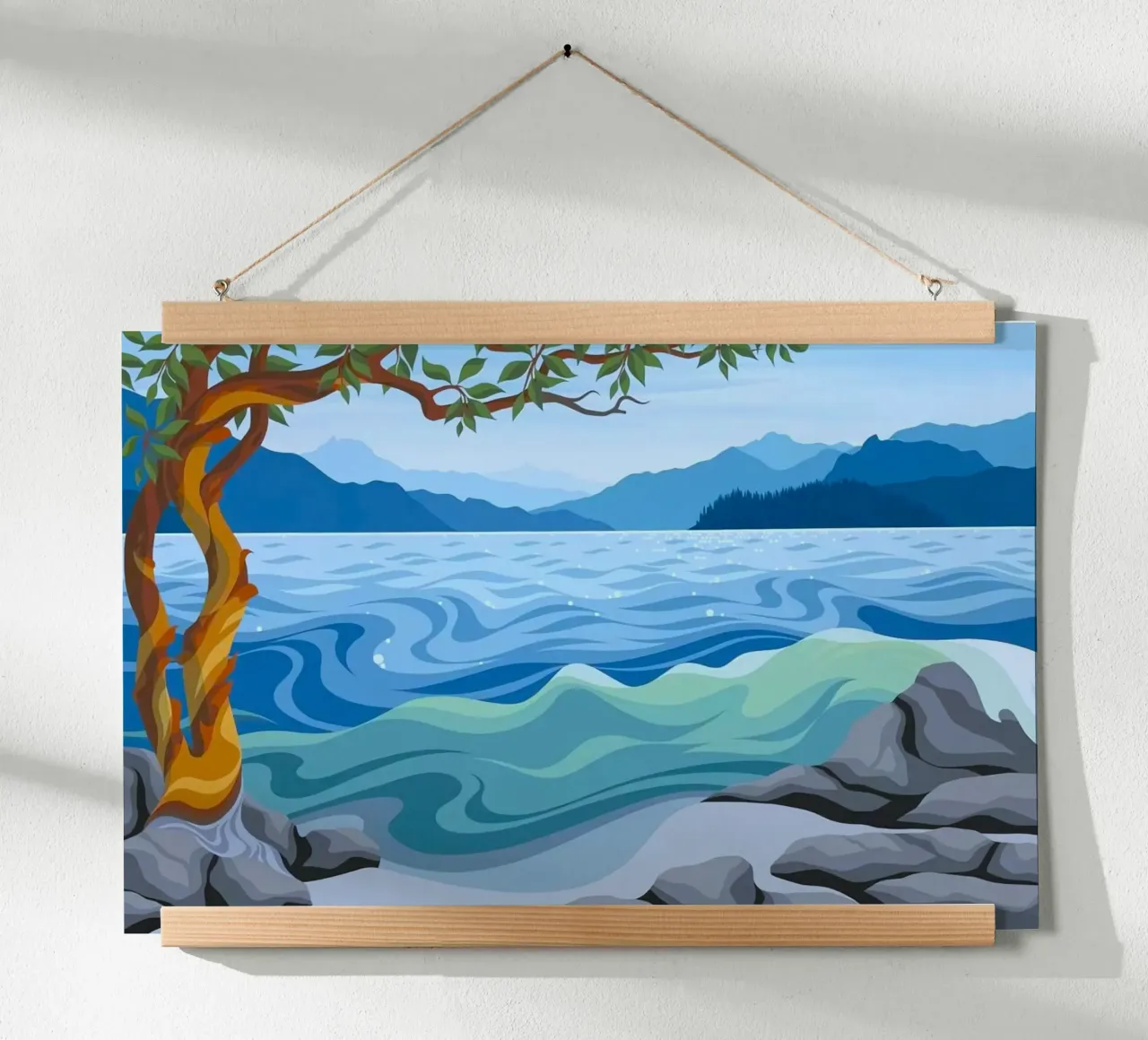 nature lake and rock poster da huminity