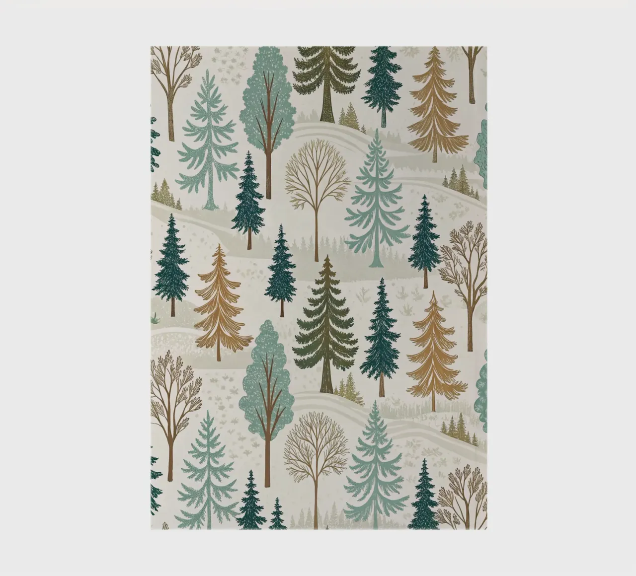 Winter Forest Serenity: A Seamless Pattern of Evergreen Tree notebook by Artistic-shop