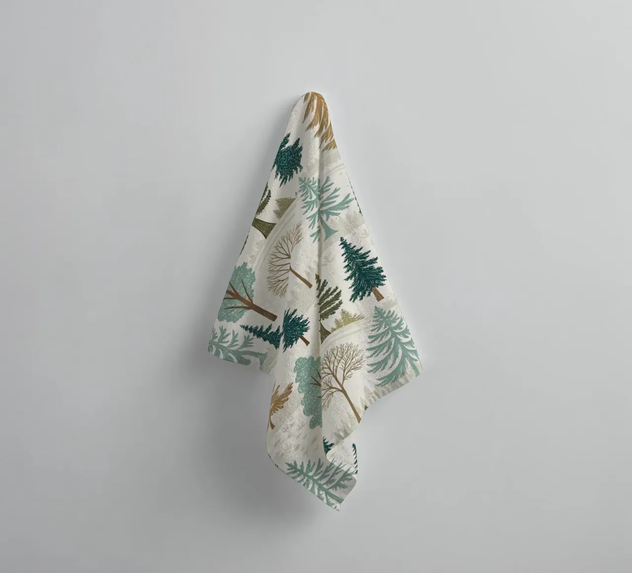 Winter Forest Serenity: A Seamless Pattern of Evergreen Tree towel by Artistic-shop