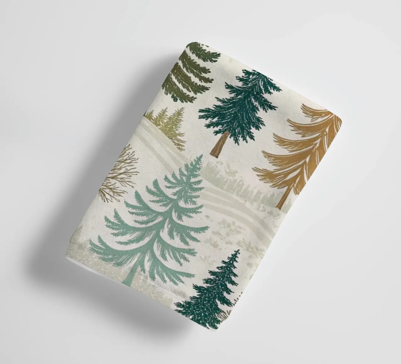 Winter Forest Serenity: A Seamless Pattern of Evergreen Tree towel by Artistic-shop