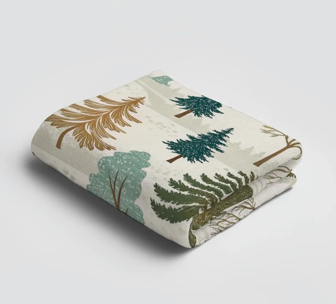 Winter Forest Serenity: A Seamless Pattern of Evergreen Tree towel by Artistic-shop