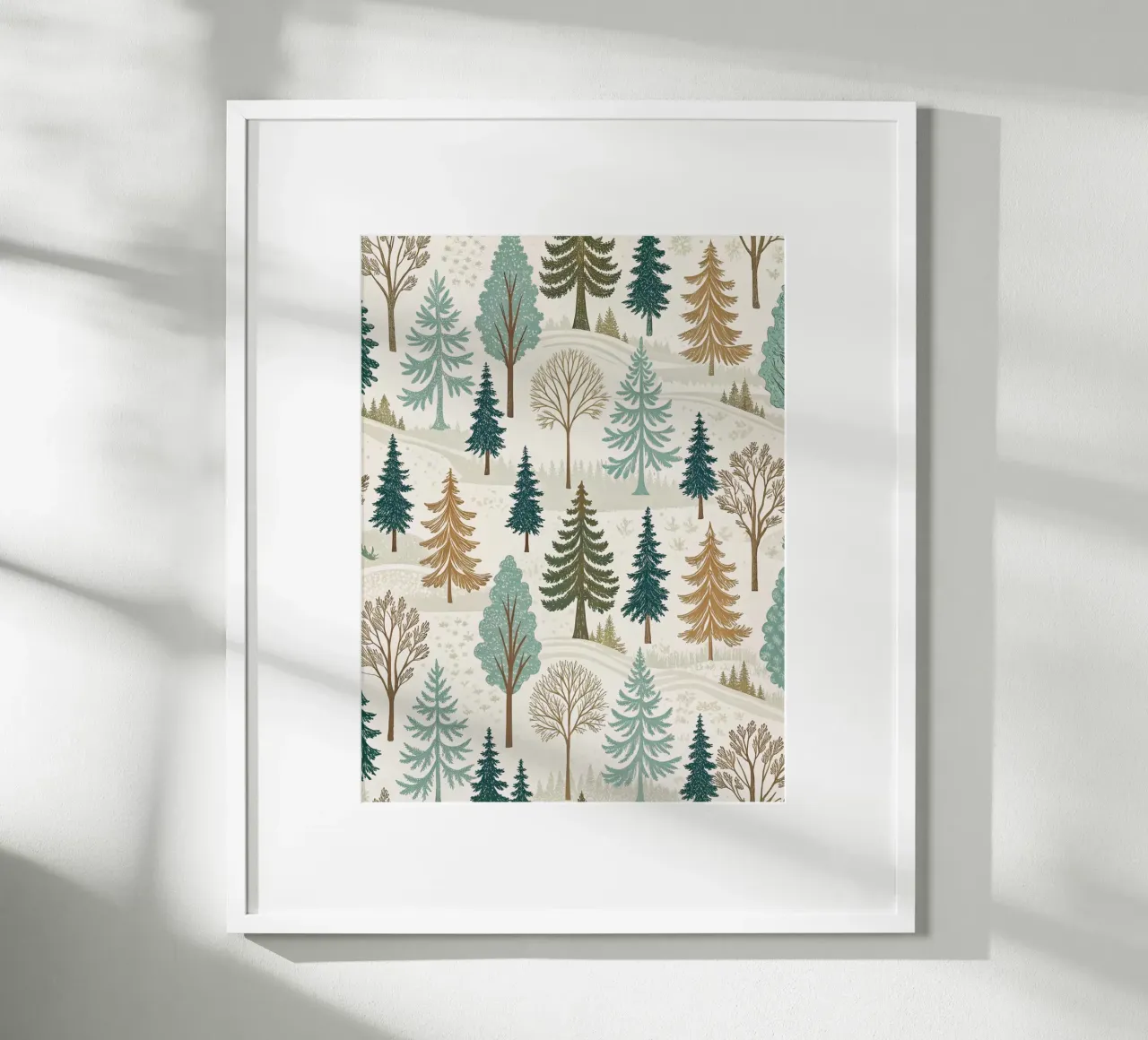 Winter Forest Serenity: A Seamless Pattern of Evergreen Tree poster by Artistic-shop