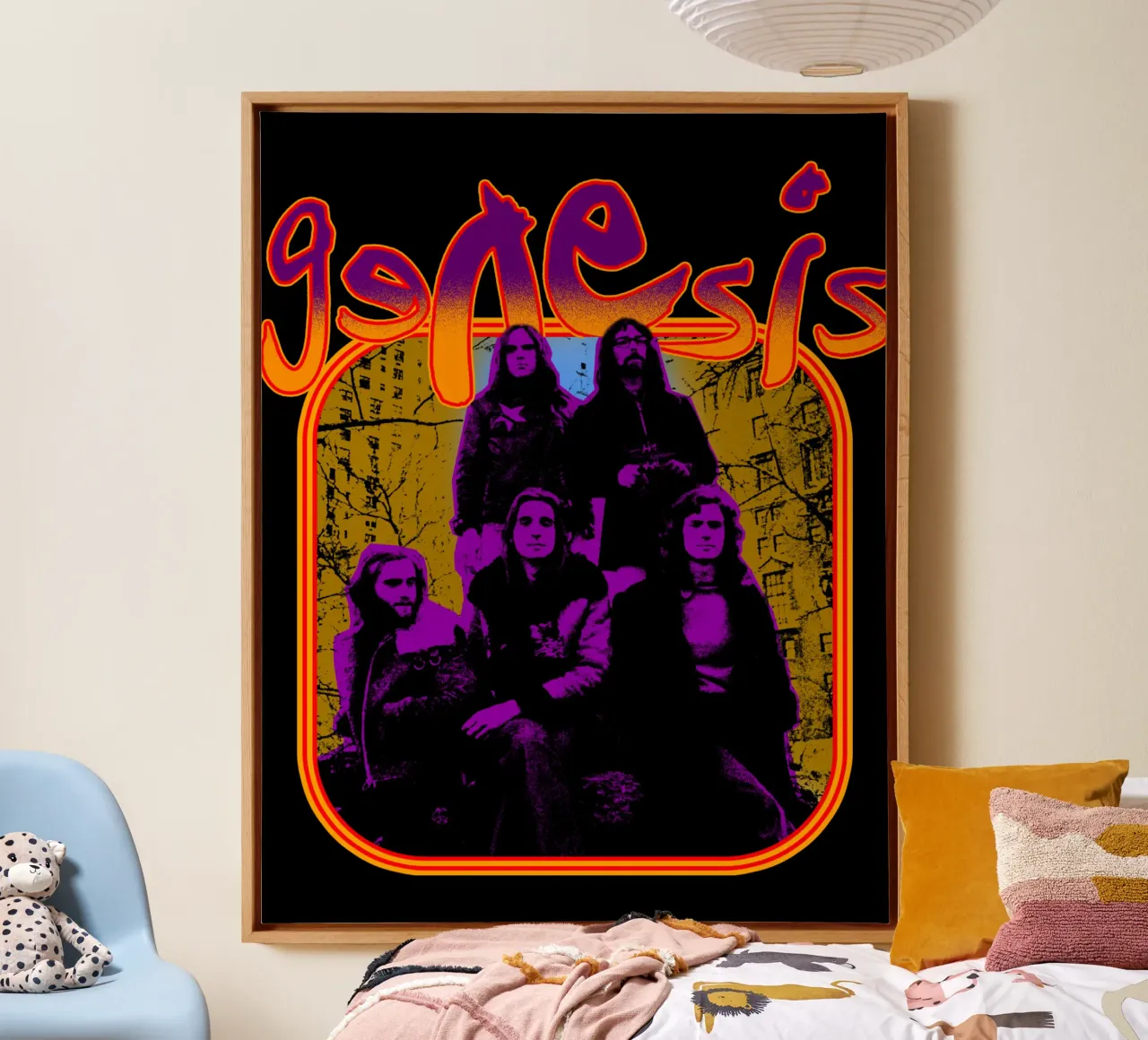 Retro Genesis canvas met Baklijst van grass.studio_