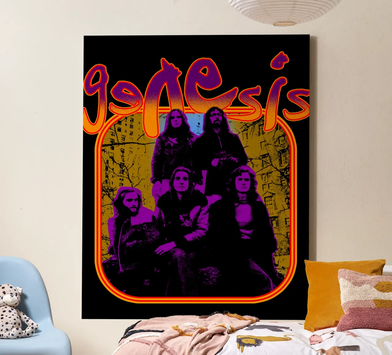 Retro Genesis canvas met Baklijst van grass.studio_
