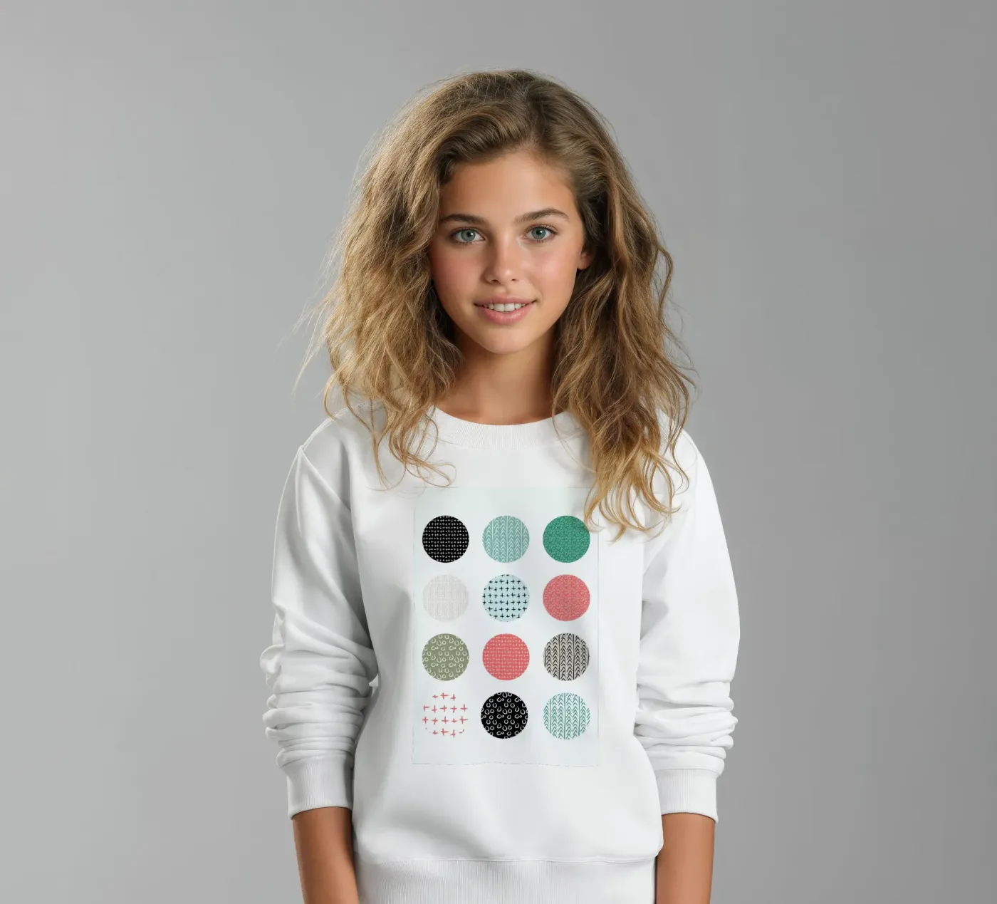 Patterned dots kinder sweatshirt van Maria Kritzas