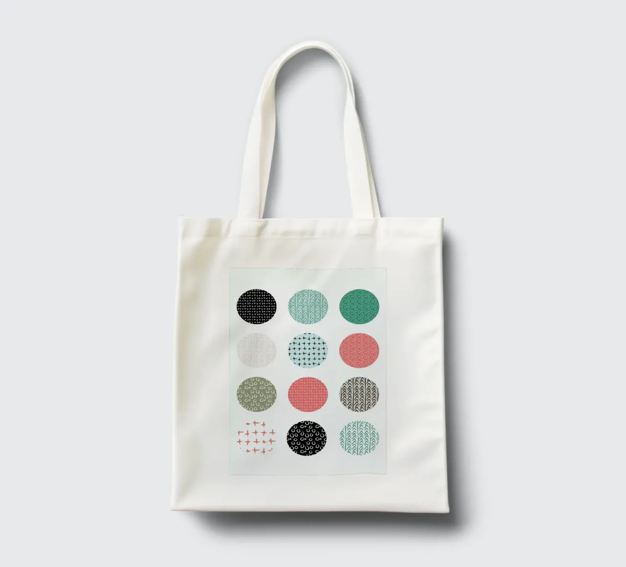Patterned dots borsa in juta da Maria Kritzas