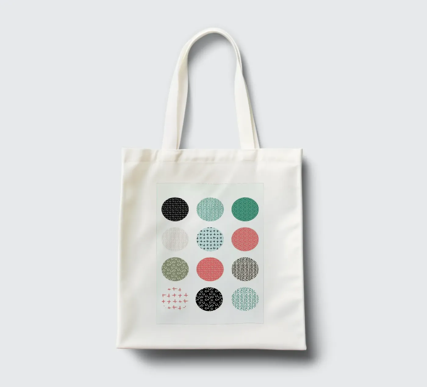 Patterned dots borsa in juta da Maria Kritzas