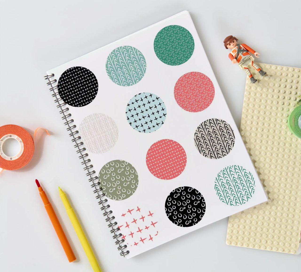 Patterned dots spiral notebook by Maria Kritzas