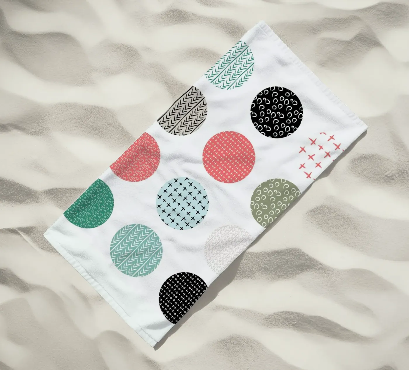 Patterned dots beach towel by Maria Kritzas