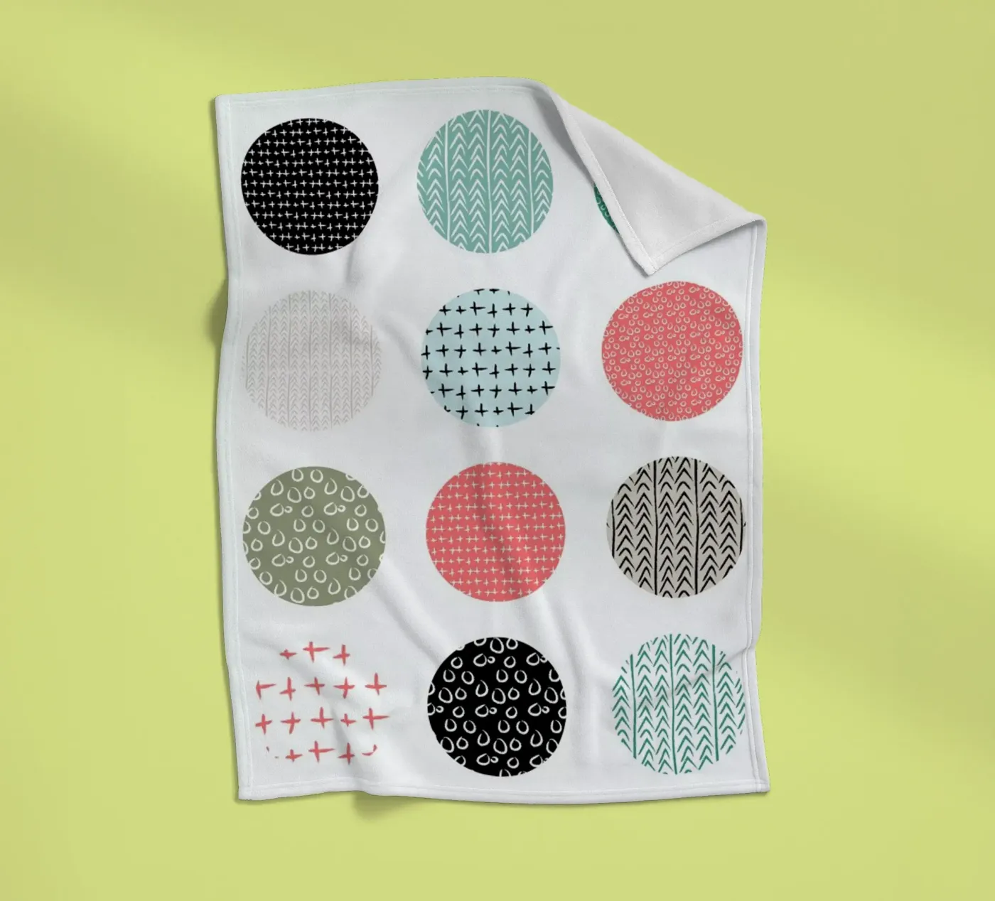 Patterned dots fleece blanket by Maria Kritzas
