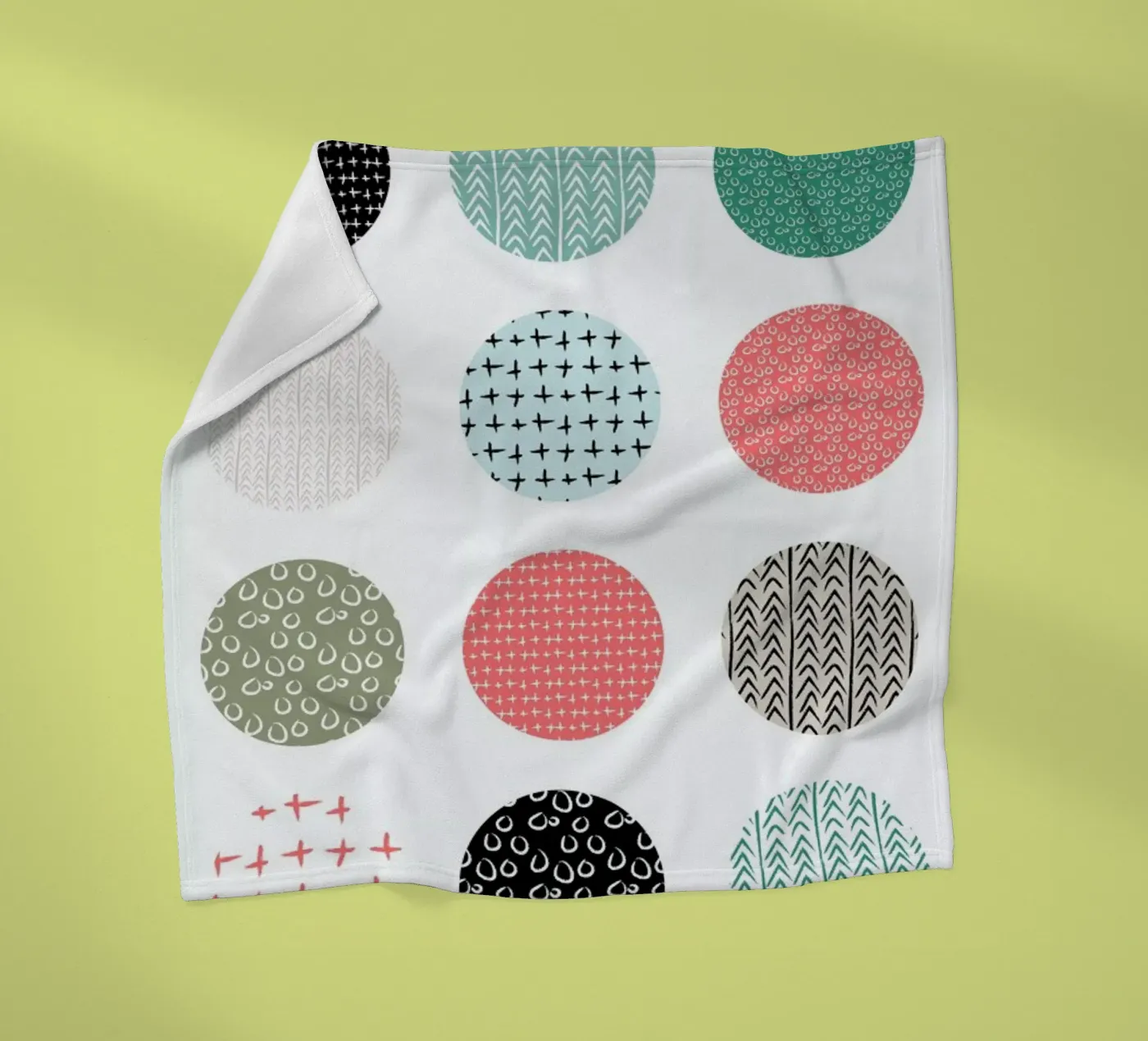 Patterned dots fleece blanket by Maria Kritzas
