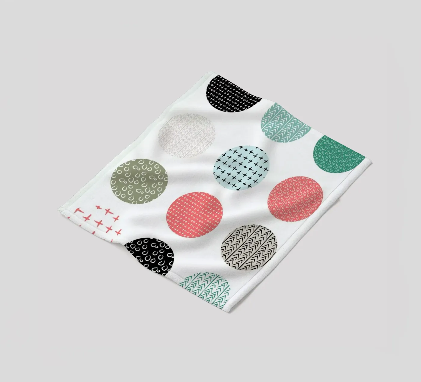 Patterned dots fleece blanket by Maria Kritzas