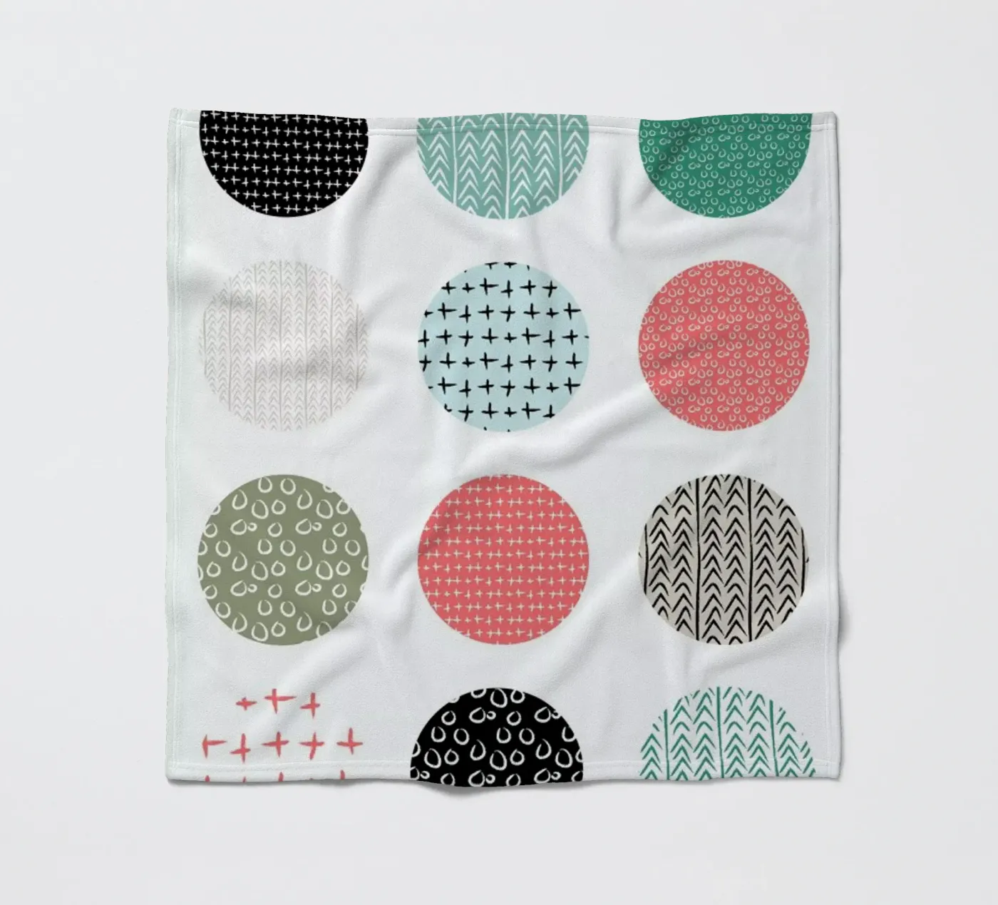 Patterned dots fleece blanket by Maria Kritzas