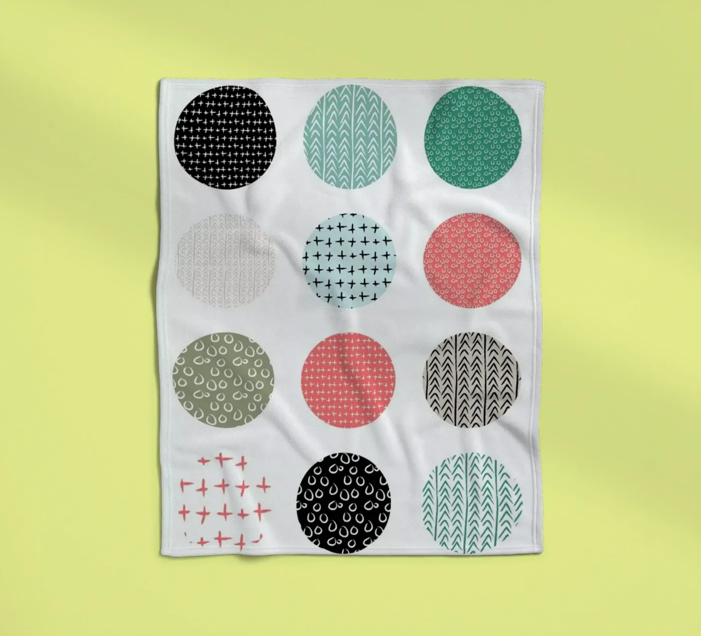 Patterned dots fleece blanket by Maria Kritzas