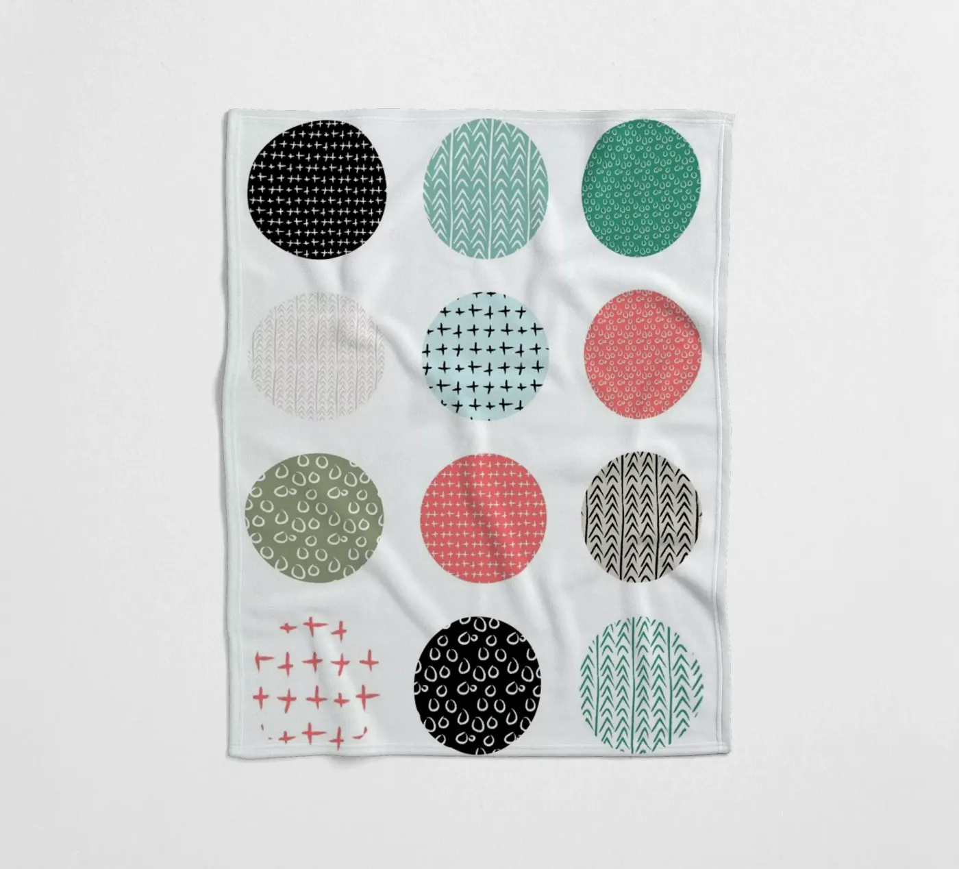 Patterned dots fleece blanket by Maria Kritzas